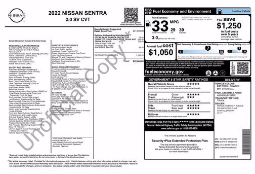 Fresh Powder 2022 Nissan Sentra SV