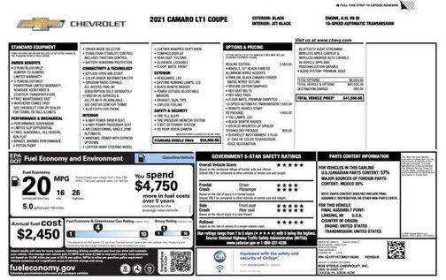 2021 Chevrolet Camaro RWD Coupe LT1