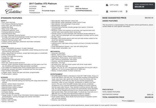 Gray 2017 Cadillac XT5 Platinum