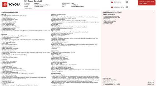 2021 Toyota Corolla LE