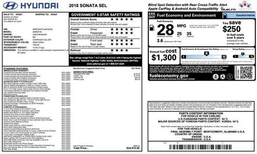 2018 Hyundai SONATA SEL