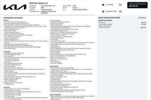 2020 Kia Optima LX