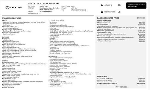 2015 Lexus RX 350 Base