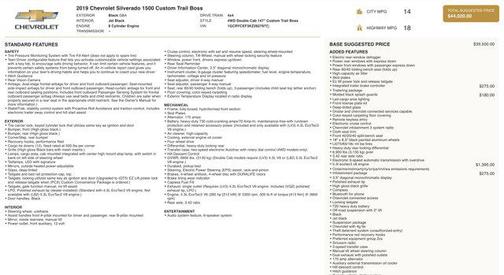2019 Chevrolet Silverado 1500 Custom Trail Boss