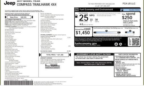 Granite Crystal Metallic Clearcoat 2017 Jeep New Compass Trailhawk