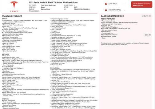 2022 Tesla Model X Plaid Tri Motor All-Wheel Drive
