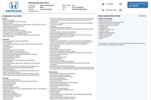 2018 Honda Pilot EX-L