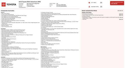 2019 Toyota RAV4 Adventure