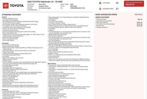 2020 Toyota Highlander LE