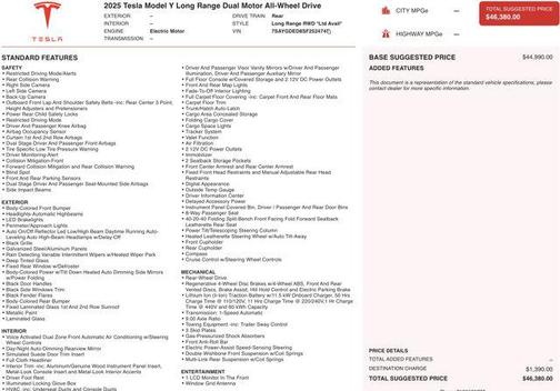 2025 Tesla Model Y Long Range Dual Motor All-Wheel Drive