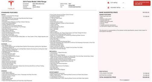 Pearl White Multi-Coat 2019 Tesla Model 3 Mid Range