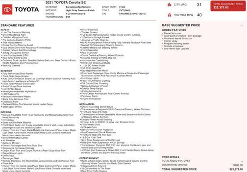 2021 Toyota Corolla SE