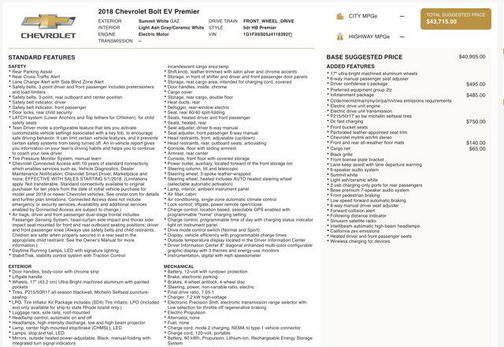 2018 Chevrolet Bolt EV Premier