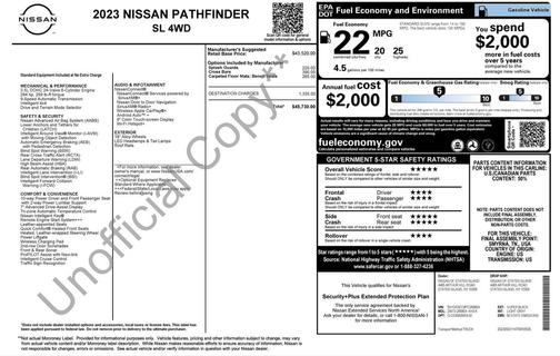 Super Black 2023 Nissan Pathfinder SL 4WD
