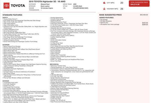 2019 Toyota Highlander SE