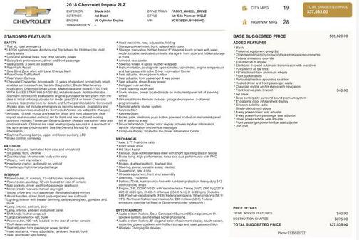 2018 Chevrolet Impala 2LZ