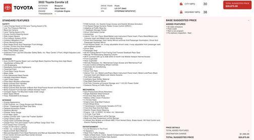 2022 Toyota Corolla LE