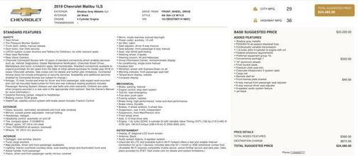 2019 Chevrolet Malibu 1LS