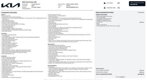 2021 Kia Forte LXS