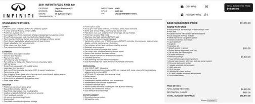 2011 INFINITI FX35 Base