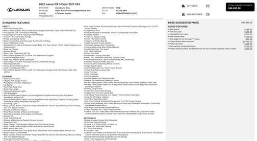 2022 Lexus NX 350 NX 350