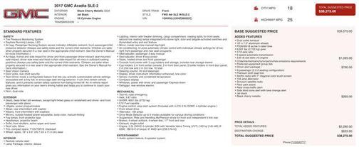 2017 GMC Acadia SLE-2