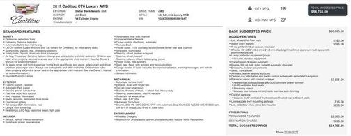 2017 Cadillac CT6 3.6L Luxury