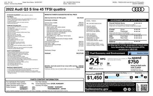 2022 Audi Q3 45 S line Premium