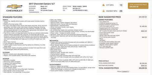 2017 Chevrolet Camaro 1LT