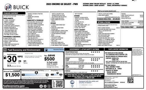 Ebony Twilight Metallic 2023 Buick Encore GX Select