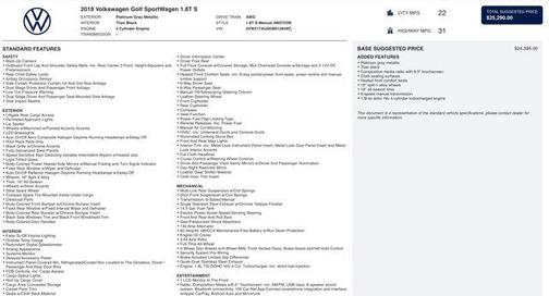 2019 Volkswagen Golf SportWagen TSI S