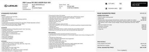 2001 Lexus RX 300 Base