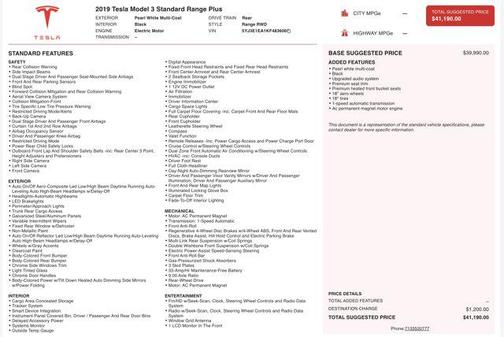 2019 Tesla Model 3 Standard Range Plus