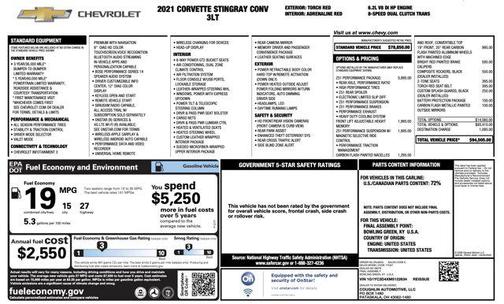 Torch Red 2021 Chevrolet Corvette Stingray w/3LT