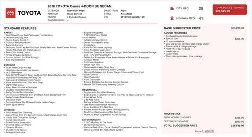 2018 Toyota Camry SE