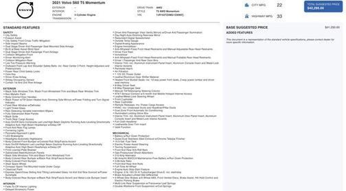 2021 Volvo S60 T5 Momentum