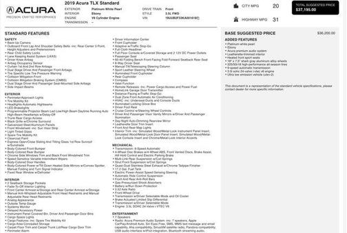 2019 Acura TLX FWD
