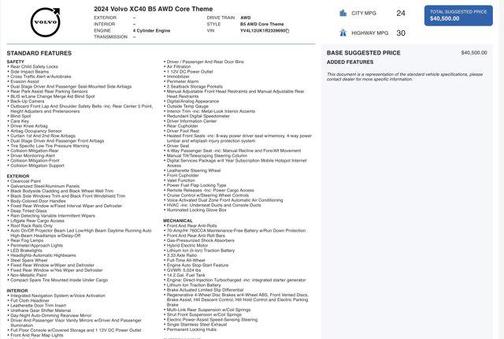2024 Volvo XC40 B5 Core Dark Theme