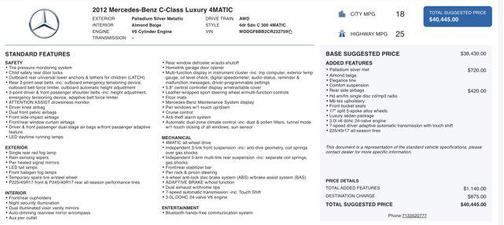 2012 Mercedes-Benz C-Class C 300 4MATIC Sport