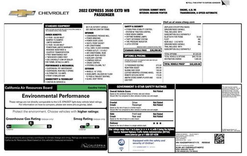 2022 Chevrolet Express 3500 RWD 3500 Extended Wheelbase LS