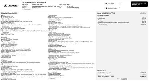 2023 Lexus IS 300 Base