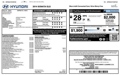 2014 Hyundai SONATA GLS