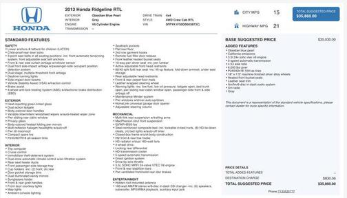 2013 Honda Ridgeline RTL