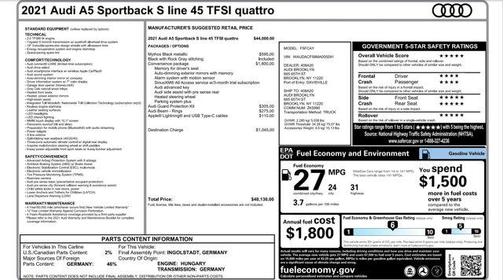 2021 Audi A5 Sportback 45 S Line Premium