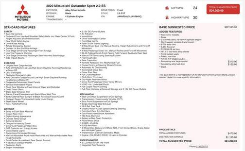 2020 Mitsubishi Outlander Sport 2.0 ES