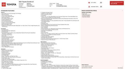 2021 Toyota Corolla LE