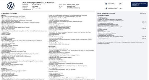 2024 Volkswagen Jetta GLI 2.0T Autobahn