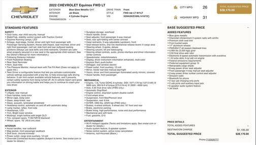 Blue Glow Metallic 2022 Chevrolet Equinox 1LT