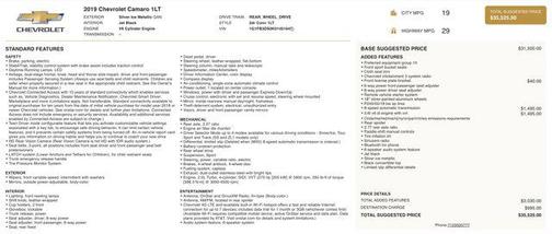 2019 Chevrolet Camaro 1LT