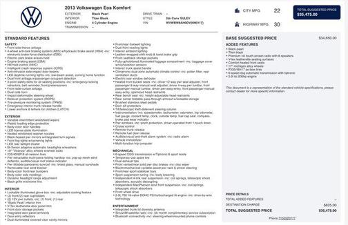 2013 Volkswagen Eos Komfort